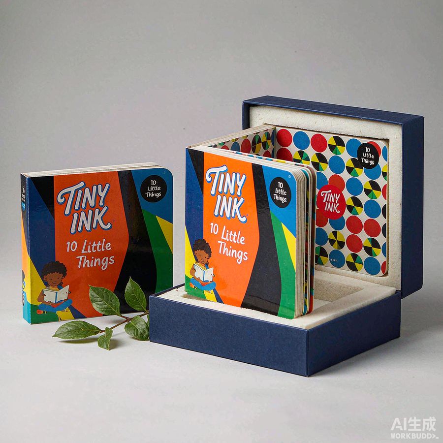 Children's board book presented in a navy rigid gift box with fitted foam insert